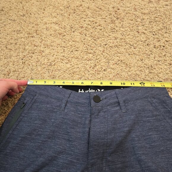 Hurley Swim Trunks Mens 28 Dark Slate Blue with Zippered Pocket - Picture 7 of 10